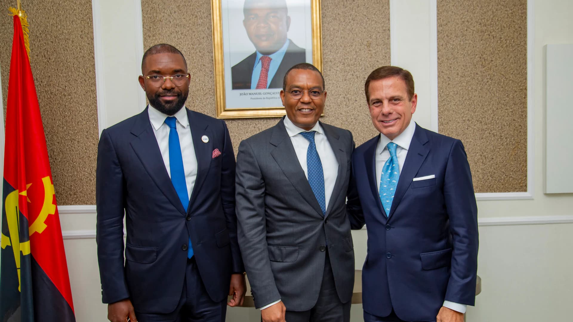 Venceslau Andrade, José de Lima Massano e João Doria em Luanda